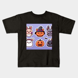 cute cartoon halloween pumpkin design characters Kids T-Shirt